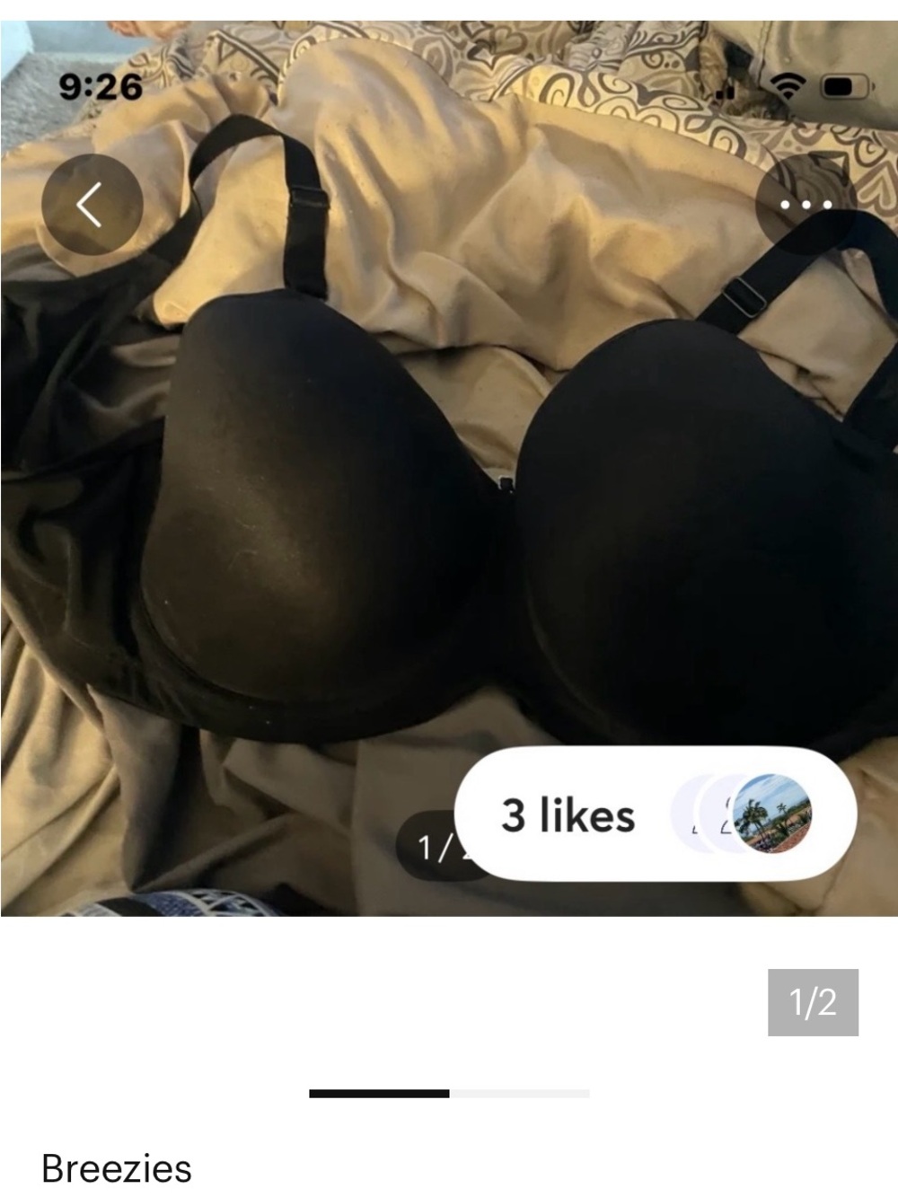 A lot of 2 Cacique Black T-Shirt Bras 1 Breezies T-Shirt Bra - Picture 5 of 5